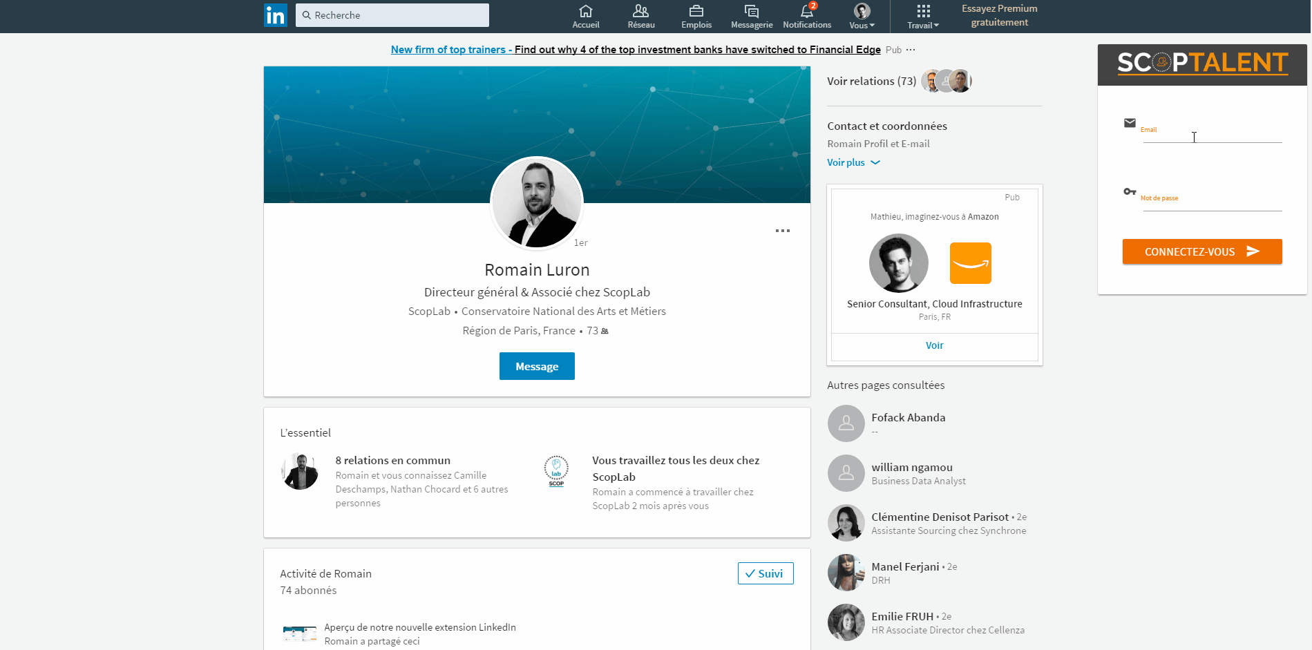 Recherchez profil du candidat - Extension LinkedIn